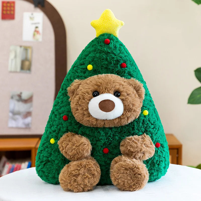 Cute Christmas Bear Plush Stuffed Doll Pillow Toy