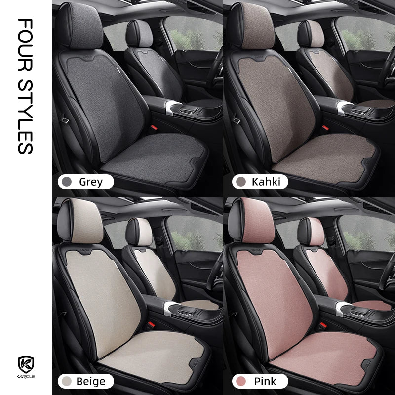Karcle Car Seat Cover Linen Cotton Car Seat Cushion Soft Universal Auto Seat Cushion Chair Protector Auto Seats Cover Office Pad