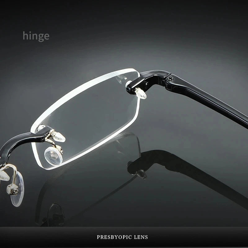 Rimless Reading Glasses Business Frameless Clear Lens Presbyopia Eyeglasses Ultralight Spectacle +1.0 +3.0