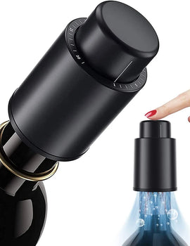 Vacuum Wine Bottle Cap Stopper Sealed Storage Vacuum Memory Wine Stopper Push Style Bar Tools Barware Wine Cork Black