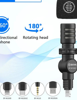 Wired Microphone Plug and Play Portable Audio Video Recording Mic for iPhone Android Camera PC Live Streaming Vlog