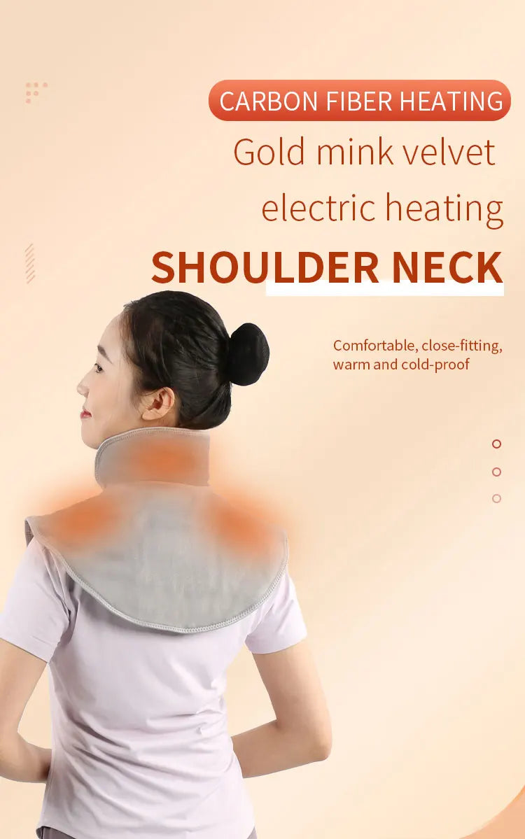 Electric Heating shoulder Neck Pad Massager USB Cervical Brace Wrap Thermal Compress Relieve Pain Fatigue Warm Back Brace Tool