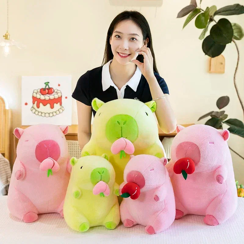 30/40/50cm Kawaii Capybara Plush Toys Fruit Series Big Size Capybara Stuffed Doll Anime Soft Pillow Cute Dolls Kid Birthday Gift