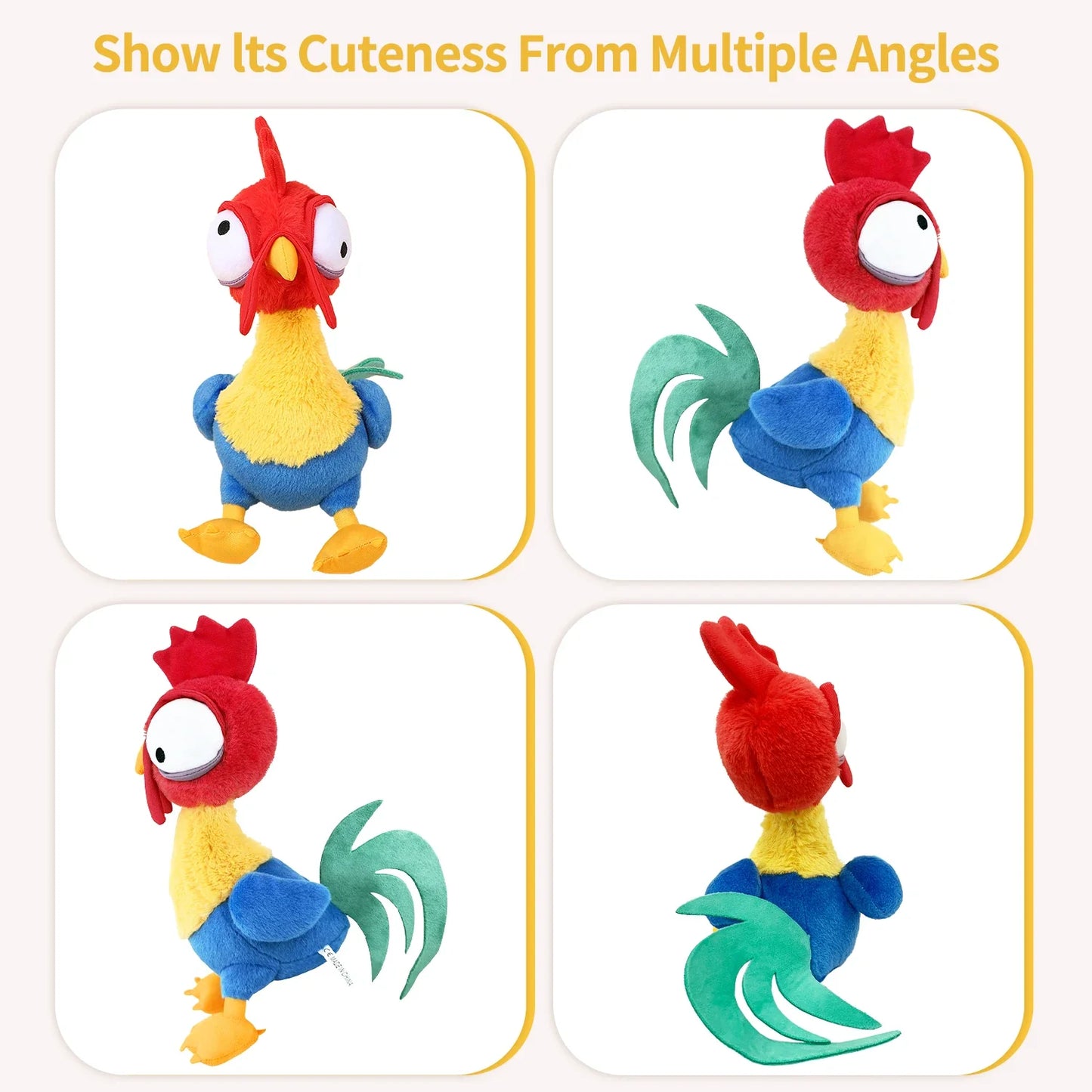11-inch Hei Hei Feature Plush Stuffed Doll Soft  Doll Sleeping Cuddle Buddy Doll for  Gift for friends or lovers