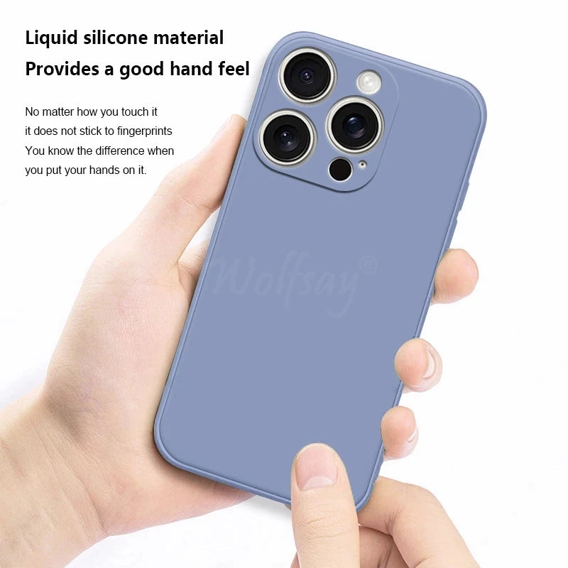 For iPhone 16 Pro Max Case Liquid Silicone Original Plain Rubber TPU Protector Case For iPhone 16 Pro Max Cover TPU Shockproof