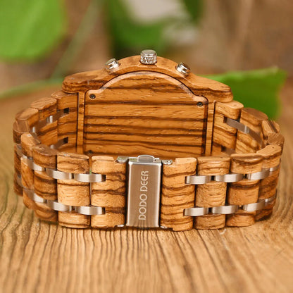 Wood Watch Zebra Multifunctional Luminous Lettering Custom