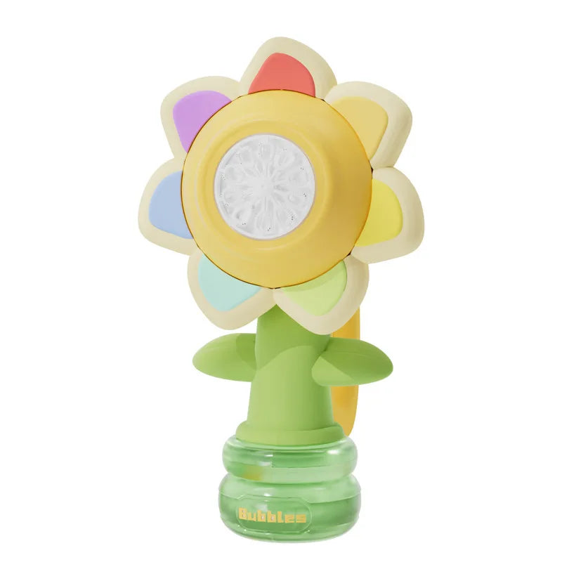 Bubble Machine Toy Electric Automatic Sunflower Shaking Head Adjustment Light Dancing One Key Bubble Maker