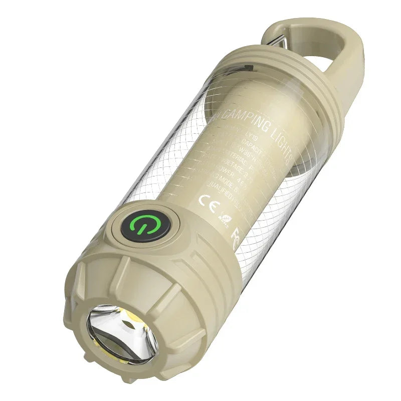Rechargeable LED Camping Light Hanging Flashlight with 3 Light Modes SOS Emergency Portable Lantern