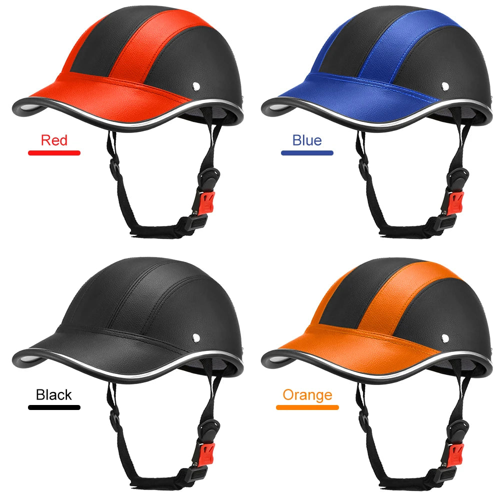 Bicycle Helmet Motorcycle Motocross Bicycle ABS Leather Helmet Bicycle Helmet Adjustable Strap Bike Helmet