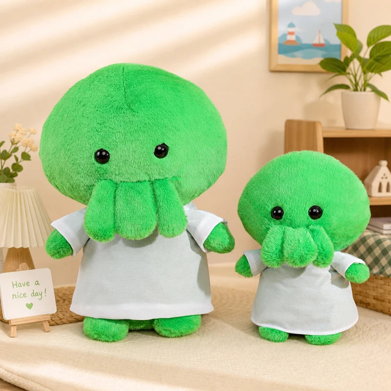 Cute Green Octopus Plush Toy With White Shirt