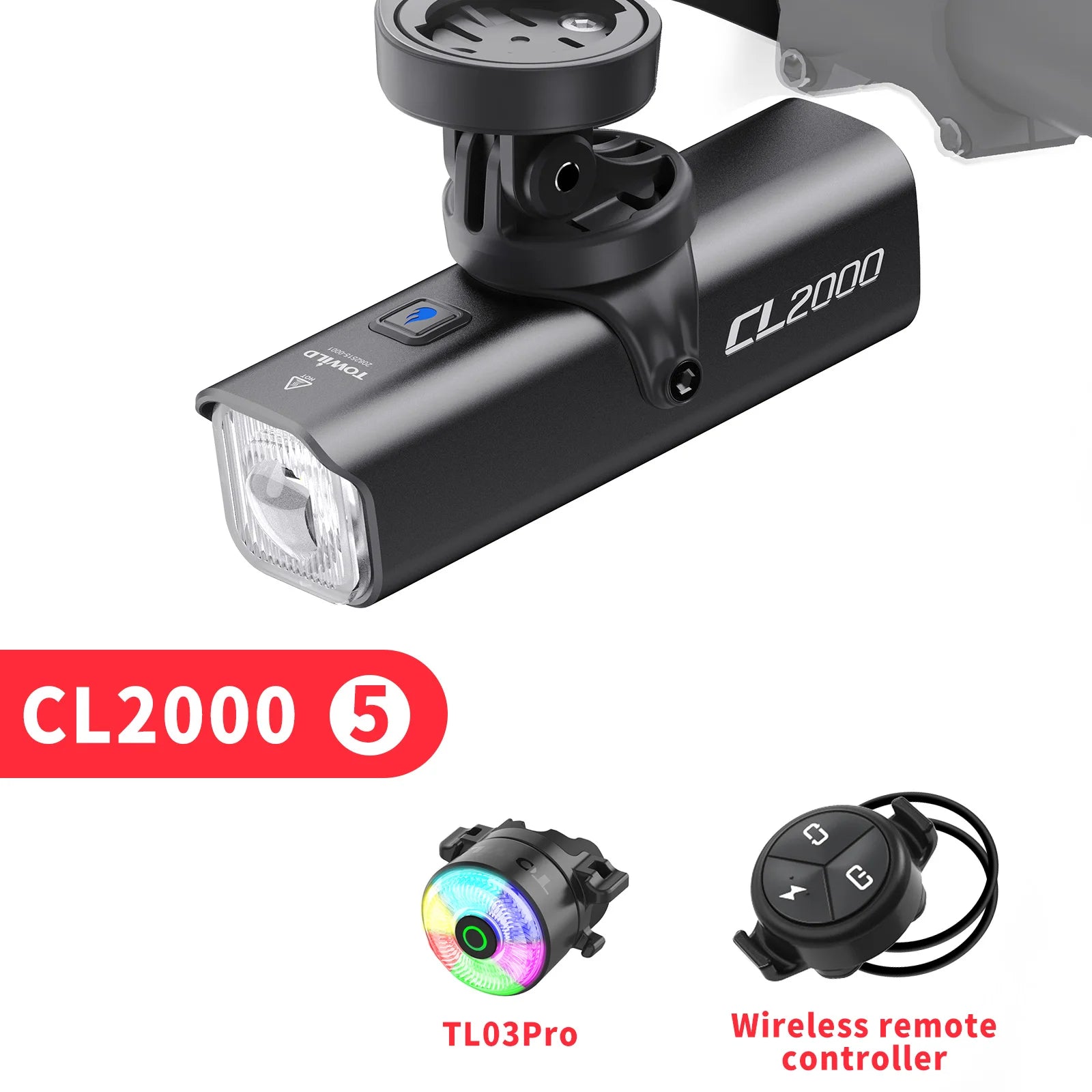 CL2000 Bicycle Light With Cut-off Line Beam 2000LM Rechargeable 5000mAh Led Bike Front Lights IPX6 MTB Cycling Headlights
