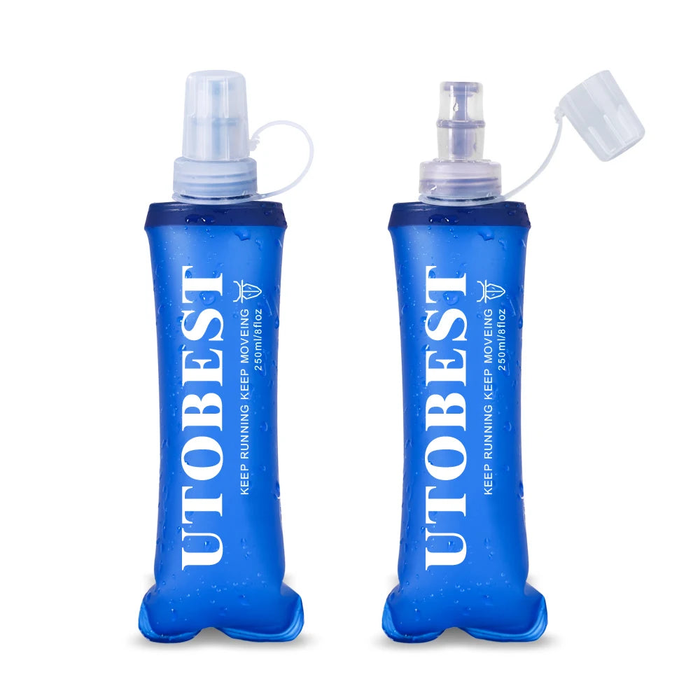 250ml 350ml 500ml Soft Flask Folding Collapsible TPU Water Bottle for Outdoor Running Hiking Cycling