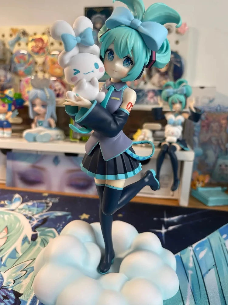 Anime Vocal Girl Figure with Cute Puppy Character PVC Collectible