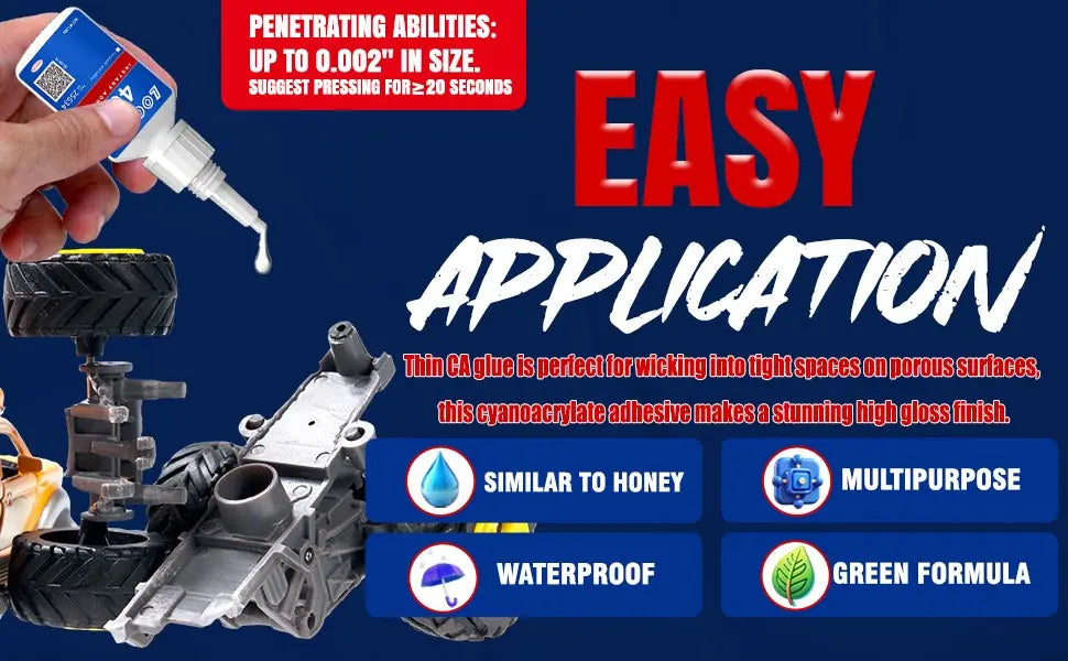 406 Instant Glue, Cyanoacrylate, Super Glue, 5 seconds fast drying, for toys crafts shoes paper fast repair,1-3pcs，20ml