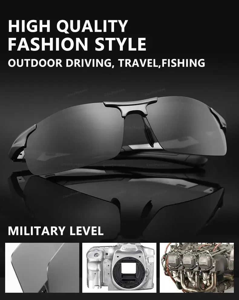 Aluminum Photochromic Polarized UV400 Day Night Driving Sunglasses for Men Women