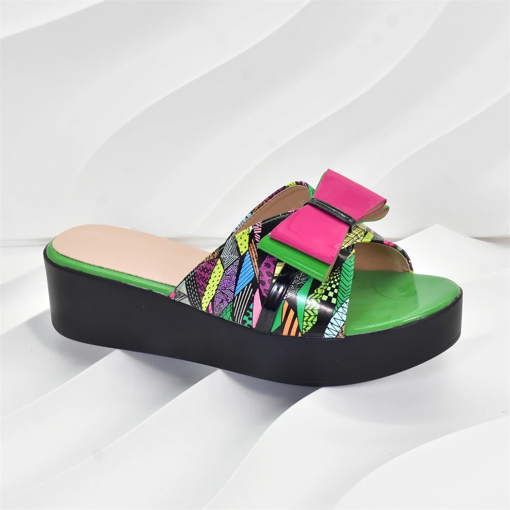 Latest African Shoes and Bags Matching Set Patent Leather Womens Platform Heels Handbags and Shoes Set Mixed Colors Women Pumps