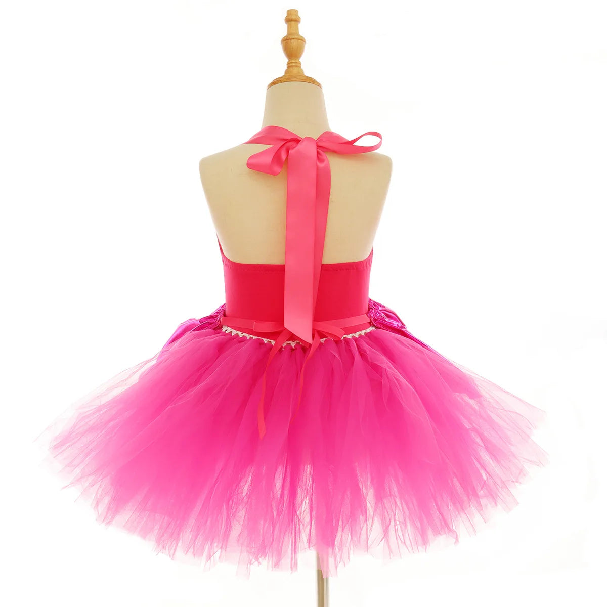 Golden Satin Tutu Dress with Bow Headband Birthday Party Costume