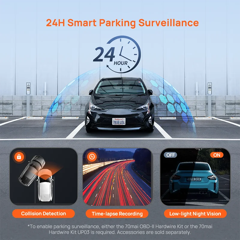 Dash Cam M310 Plus 3K 1620P Car DVR – Voice Control, 139° Wide Angle, WDR Night Vision, WiFi, Parking Monitor
