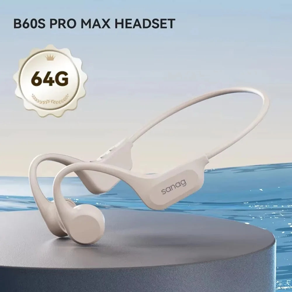 B60S True Bone Conduction Earphone 64GB Wireless Open Headset IPX8 Swimming Waterproof Headphones Choice With Microphone