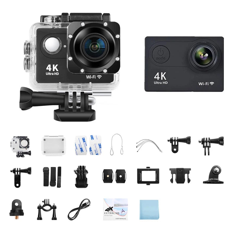 Ultra HD 4K Action Camera with WiFi Remote Control and Waterproof Housing