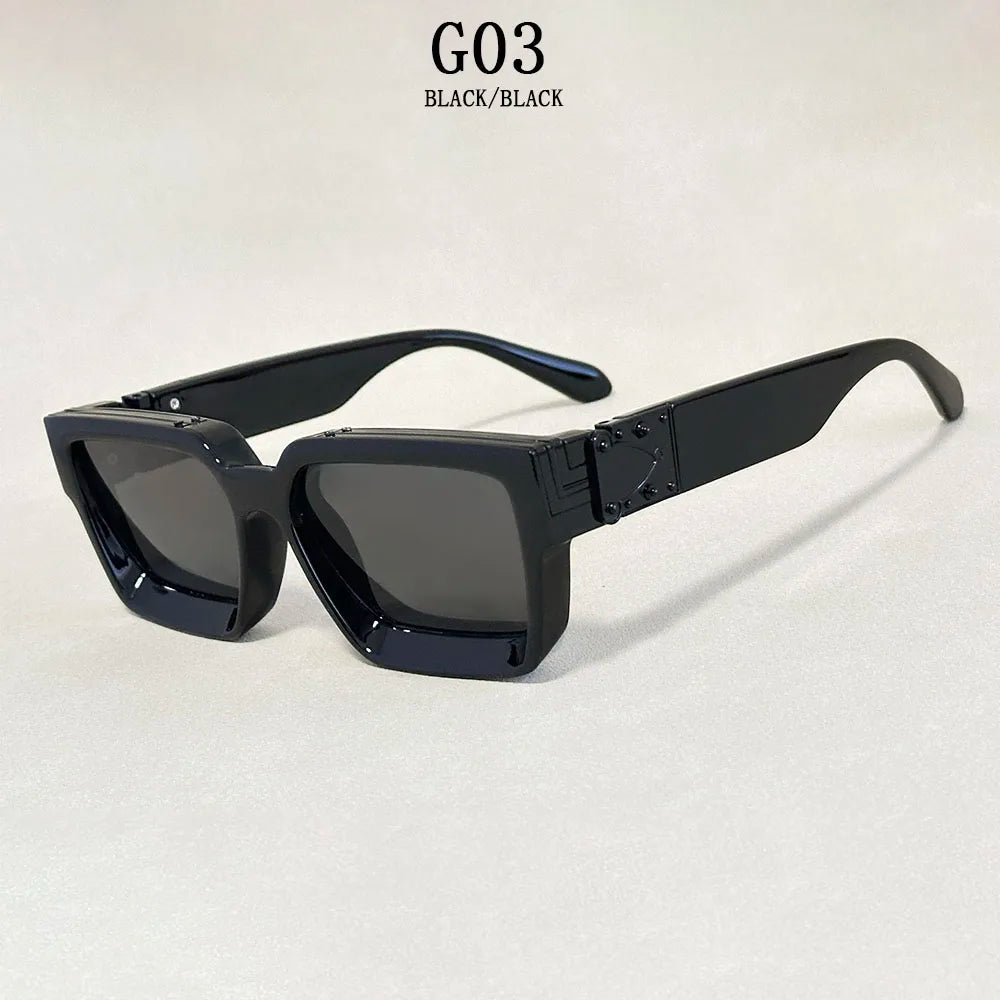 Oversized Square Vintage Sunglasses With UV400 Protection