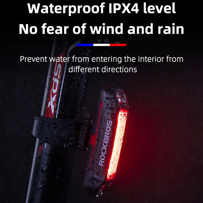 Bicycle Rear Light 500mAH USB Rechargable LED Lamp Bike Tail Light Safety Warning Seatpost Riding Cycling Taillight