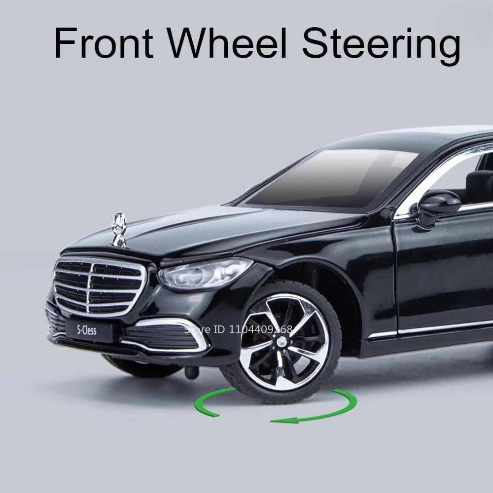1:24 Scale S400L GLE350 Car Toy Model Doors Opened Sound Light Pull Back Metal Diecast Miniature Vehicle Collection Gift