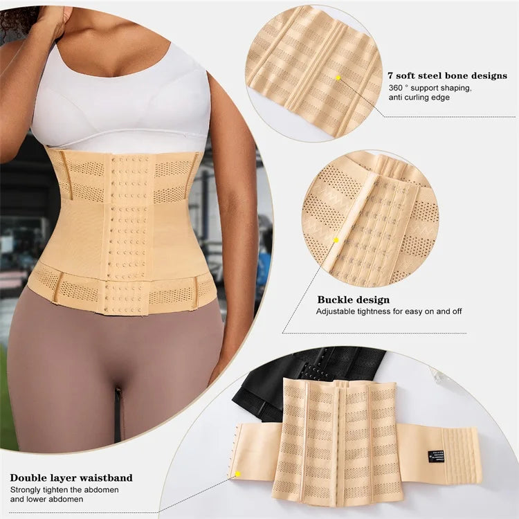 Double-Layer Waist Trainer Belt for Women – Slimming Tummy Wrap & Workout Shapewear