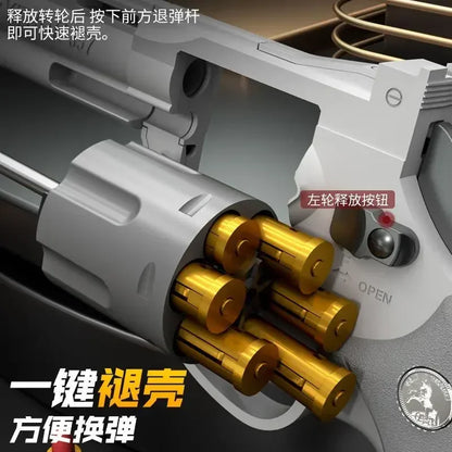 Continuous Firing ZP5 357 Revolver Launcher Pistol Soft Dart Bullet Toy Gun CS Outdoor Game Weapon