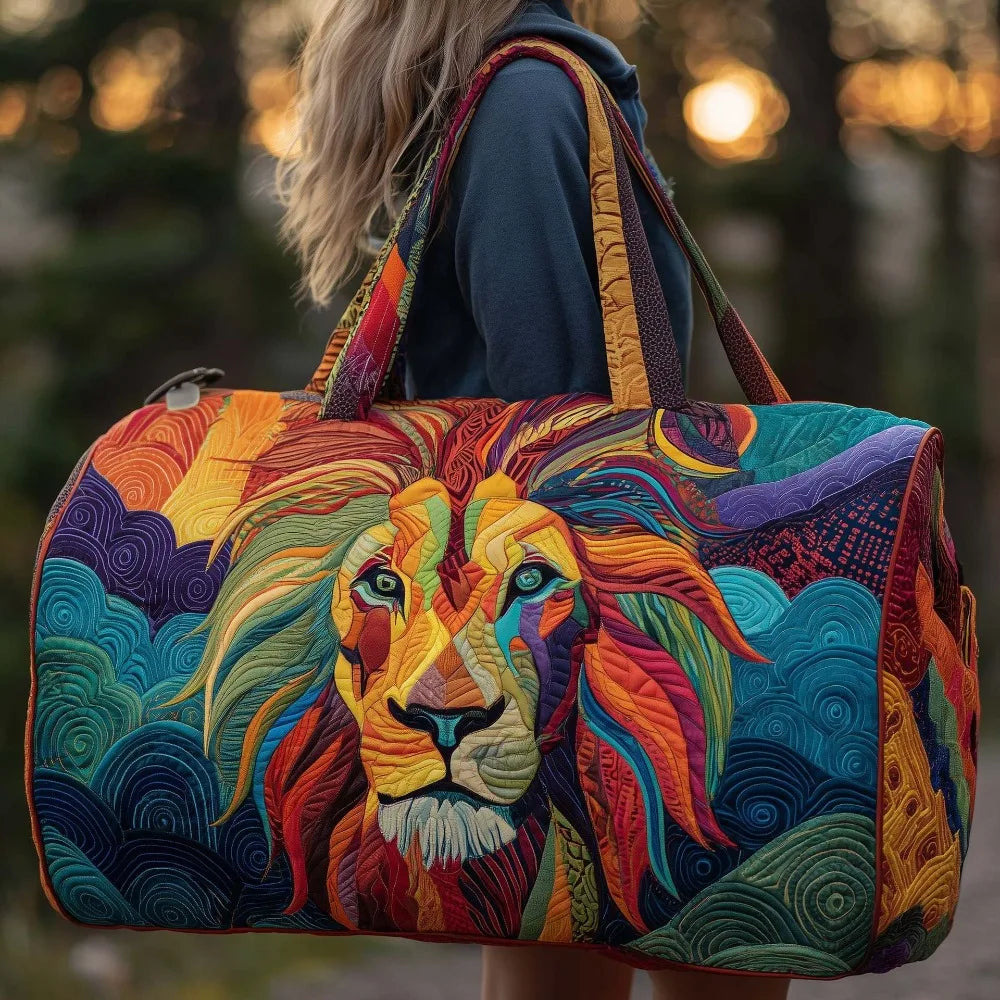 3D Quilted Travel Duffle Bag Large Capacity Shoulder Tote