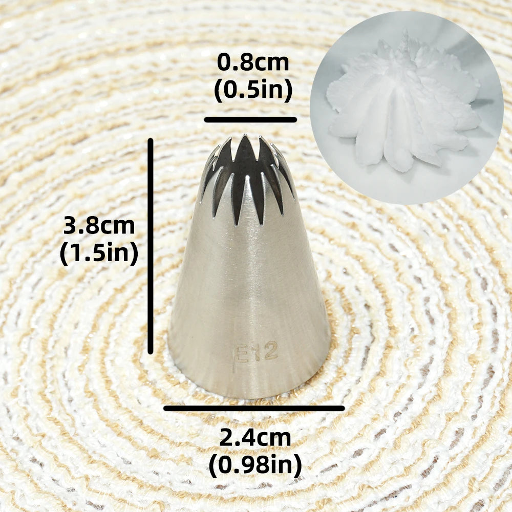 Multiple Large Metal Cake Cream Decoration Tips Pastry Tools Stainless Steel Piping Icing Nozzle Cupcake Head Dessert Decorators