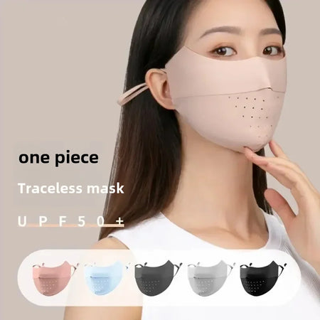 Breathable Sun Protection Face Mask For Men Women High Aesthetic Value Ice Silk Full Face Summer Sunshade Uv Protection