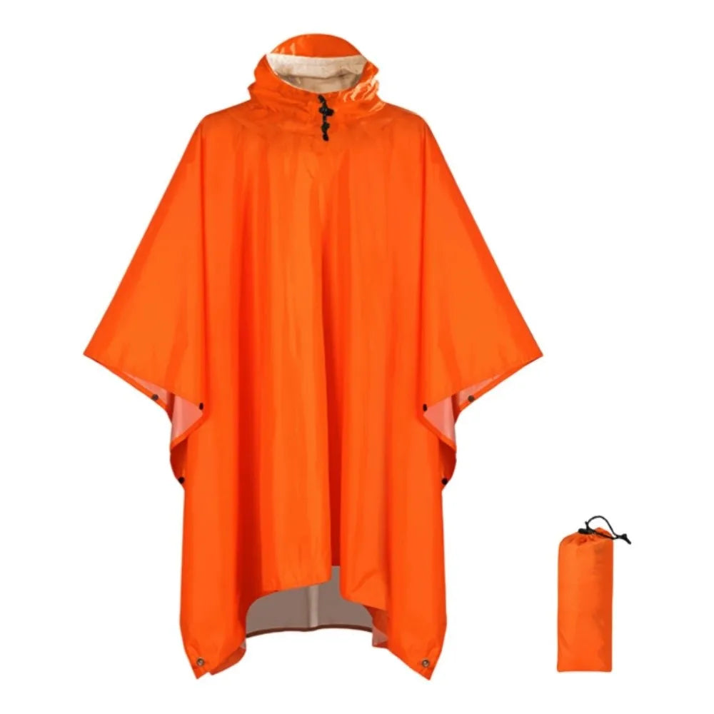 Three in One Waterproof Rain Poncho with Hood and Sleeves for Hiking