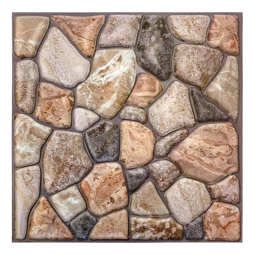 10pcs 3D Tile Sticker Self-adhesive Faux Stone Wall Panel Peel and Stick Kitchen Tile Backsplash Bathroom Wall Tile Sticker