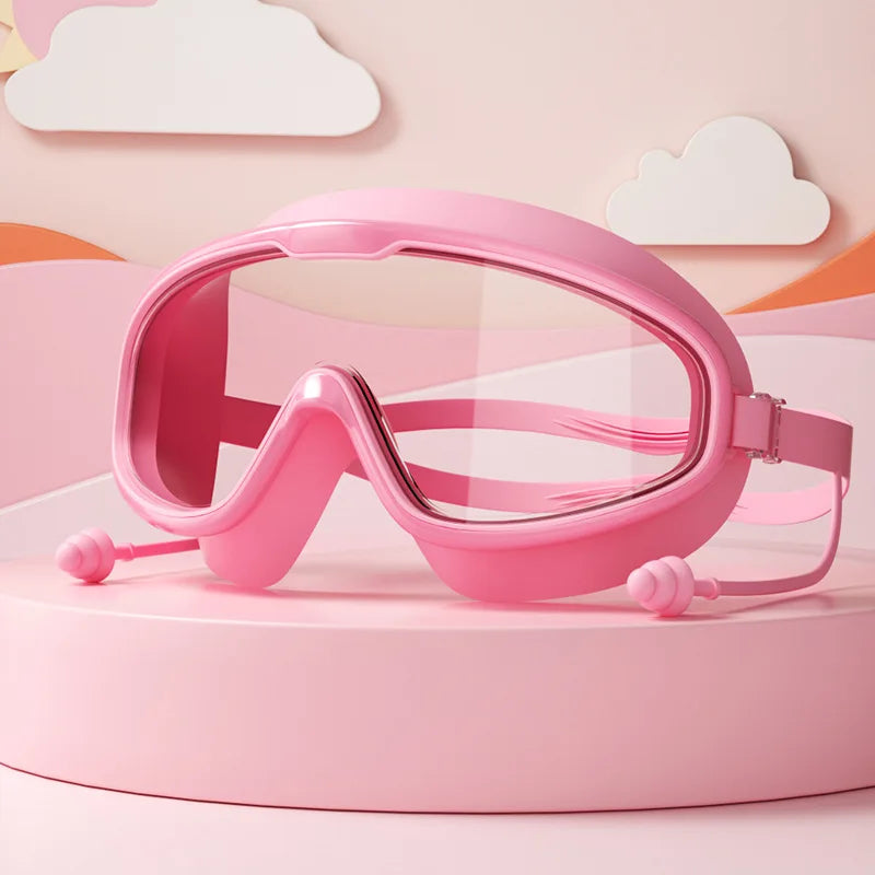 Swimming Goggles Big Frame HD View Anti-fog Waterproof 's Swim Goggles Boys and Girls Multi-color to Choose