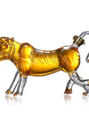 Handsome tiger shaped animal lead-free glass bottle wine decanter barware whiskey decanter for Liquor Scotch Bourbon