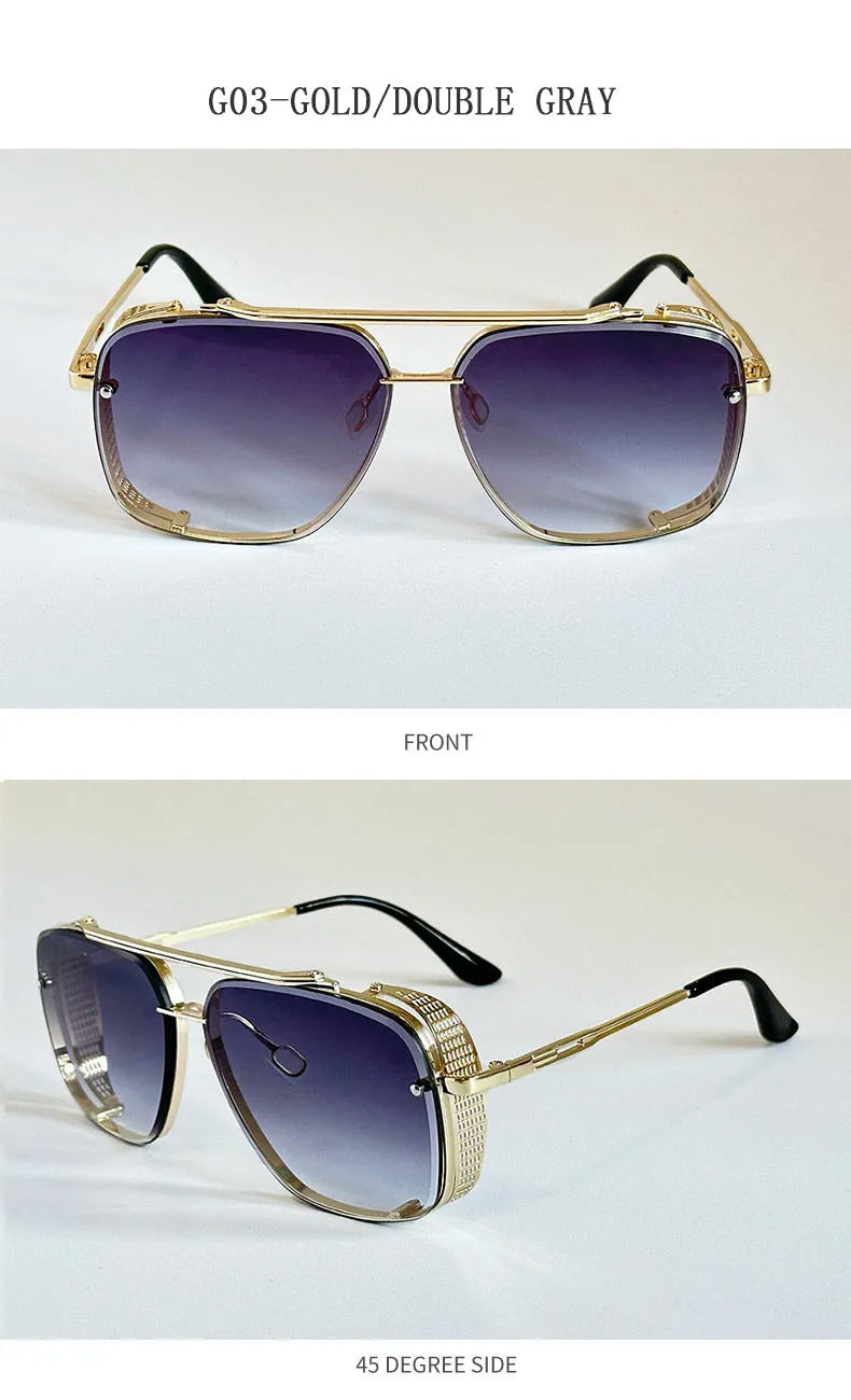 Steampunk Square Sunglasses With UV400 Protection