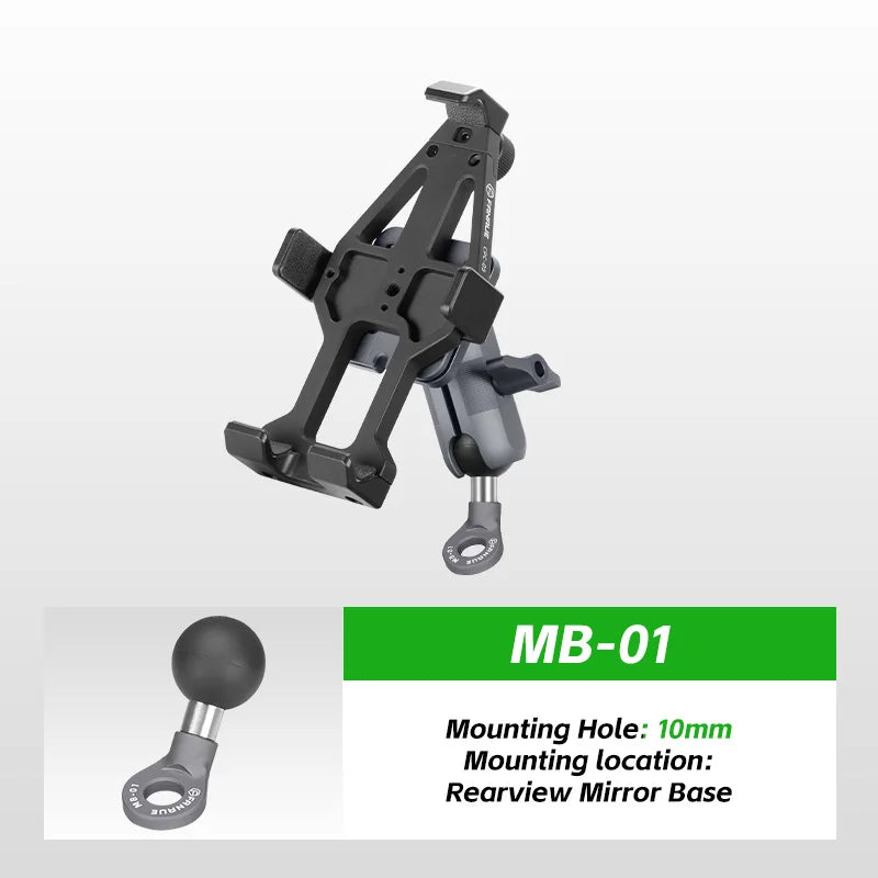 Motorcycle Phone holder 360° Rotating Adjustable Aluminum Alloy Handlebar Cell Clip for ATV/ UTV Bike Bicycle Motorbike