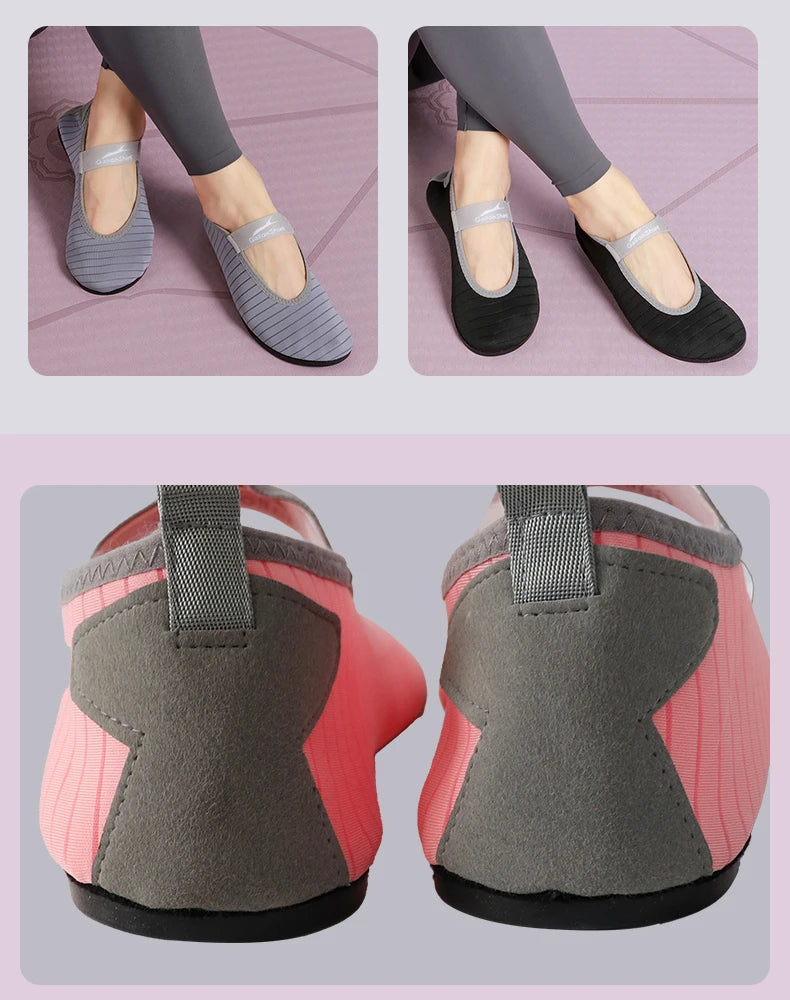 Indoor Fitness Non-slip Soft-soled Yoga Shoes Women's Rope Jumping Mute Stretching Pilates Training Shoes