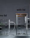 250/350/500/1000ml Glass Measuring Cup With Lid Heat-resistant With Scales Laboratory Beaker Handle Kitchen Measuring Mug