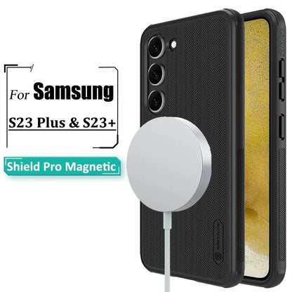 Magnetic Case Super Frosted Shield Pro Case For Samsung Galaxy S23 Plus + Ultra Phone Case Thin Matte Anti Fingerprint