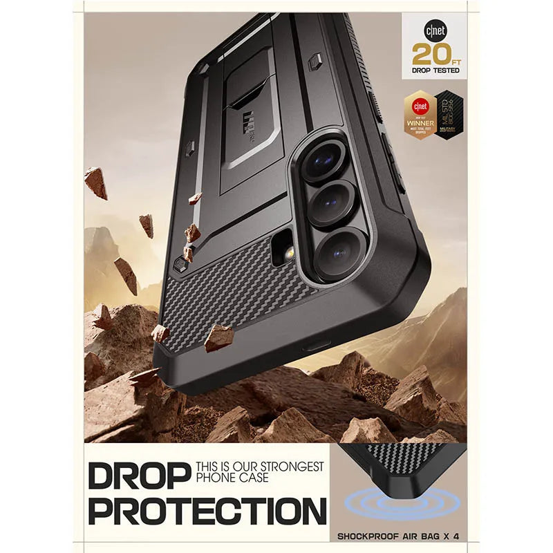 For Samsung Galaxy S25 Case UB Pro Heavy Duty Rugged Phone Case with 2 Front Frame Built-in Screen Protector & Kickstand