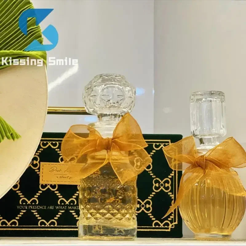 50ml 100ml 6pcs 12pcs Whisky Glass Liquor Bottle French Carved For Alcohol Wedding Gifts Wine Mini Container Storage Favour Set