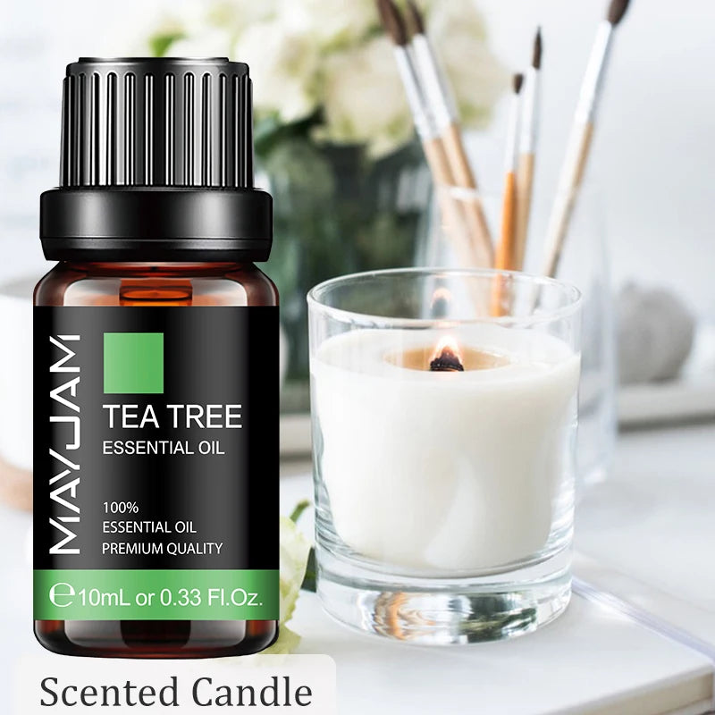 10ML Pure Tea Tree Essential Oil Diffuser Ylang Ylang Vanilla Lavender Lemongrass Citronella Geranium Lavender Rose Oil