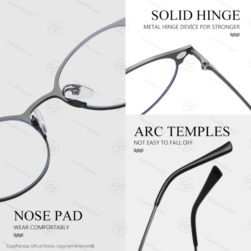 Round Magnetic Clip On Polarized Sunglasses UV400 Anti Blue Light Computer Glasses for Men Women
