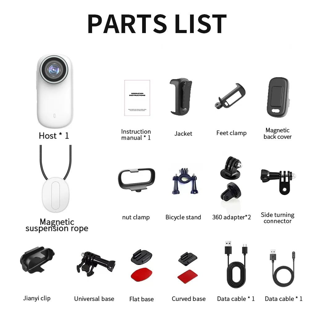 4K WiFi Mini Action Camera Portable Helmet Motorcycle Body Cam for Vlogging Cycling Outdoor Sports