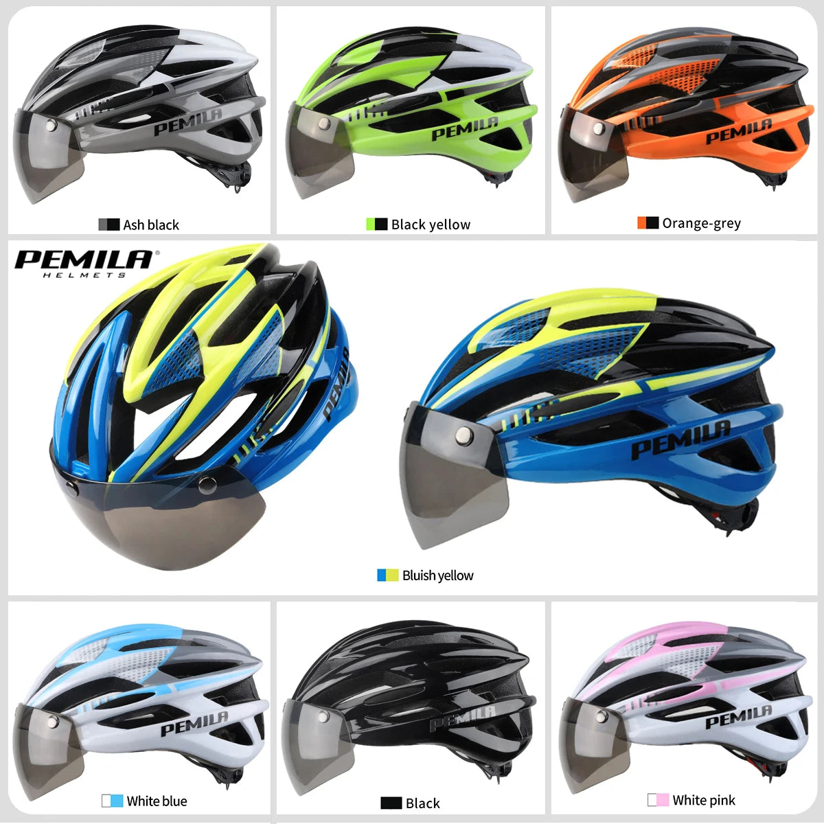 Cycling Helmet With Protective Goggles For Road And Mountain Bike