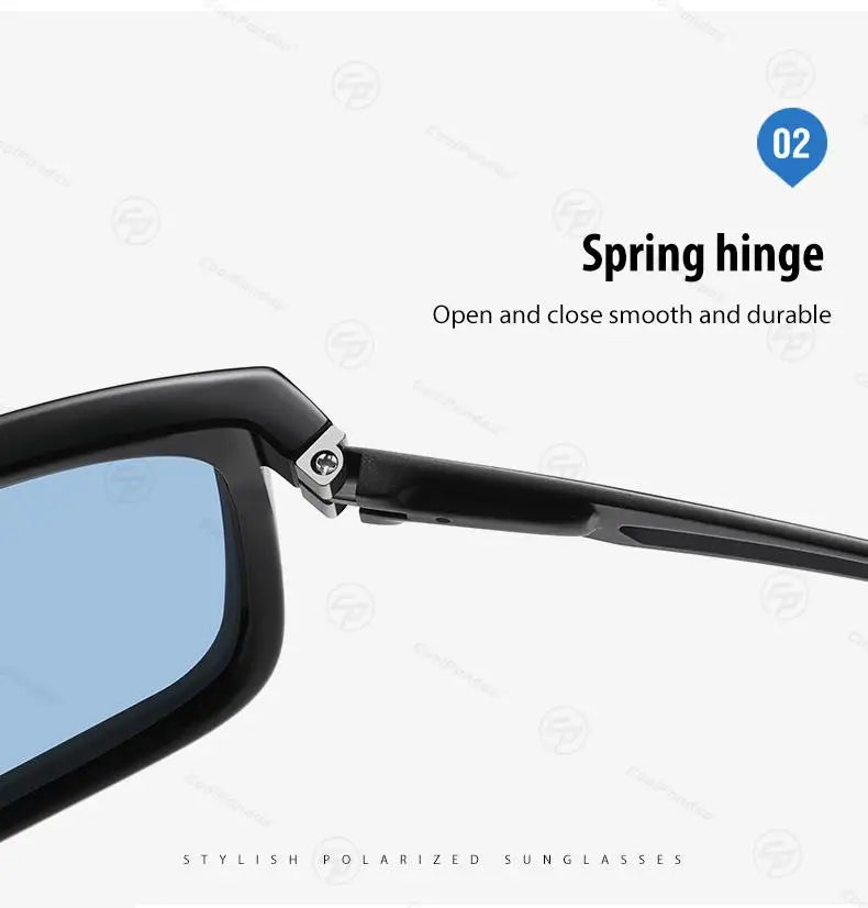 Square Retro Photochromic Polarized UV400 Purple Lens Sunglasses for Men Women