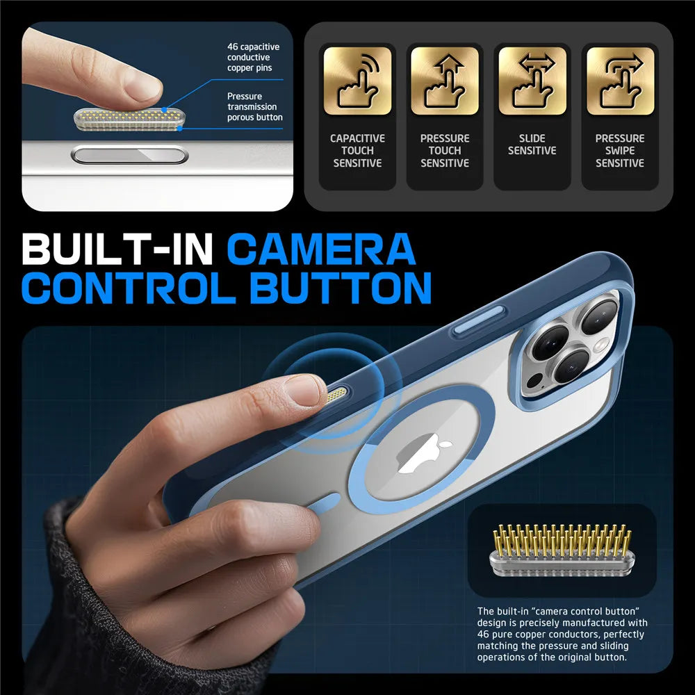 For iPhone 16 Pro Max Case with Camera Control Capture Button UB Mag Slim Shockproof Magnetic MagSafe Phone Case Cover