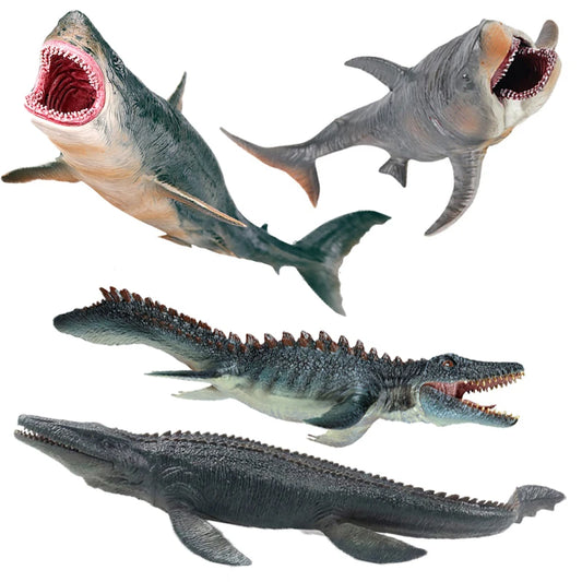 1pc Large Mosasaurus Megalodon Shark Dinosaur Figures Realistic Model Marine Animal Life Toy for Collection Party Favor Kid Gift